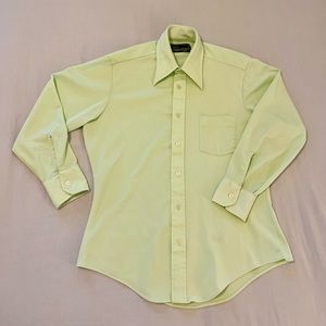 Polyester, celery green men’s dress shirt